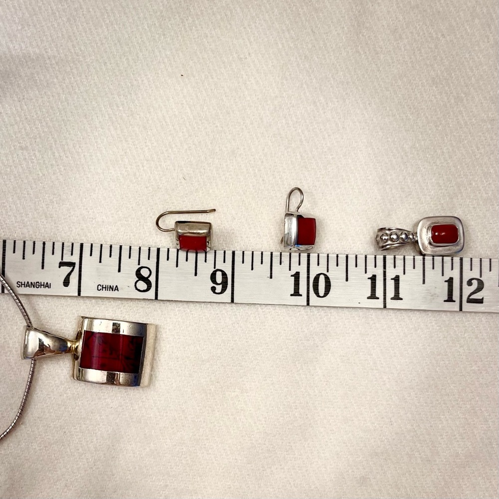 Silpada Red Coral & Sterling Silver Pendant Only • RARE & Retired • LIKE NEW - Picture 7 of 7